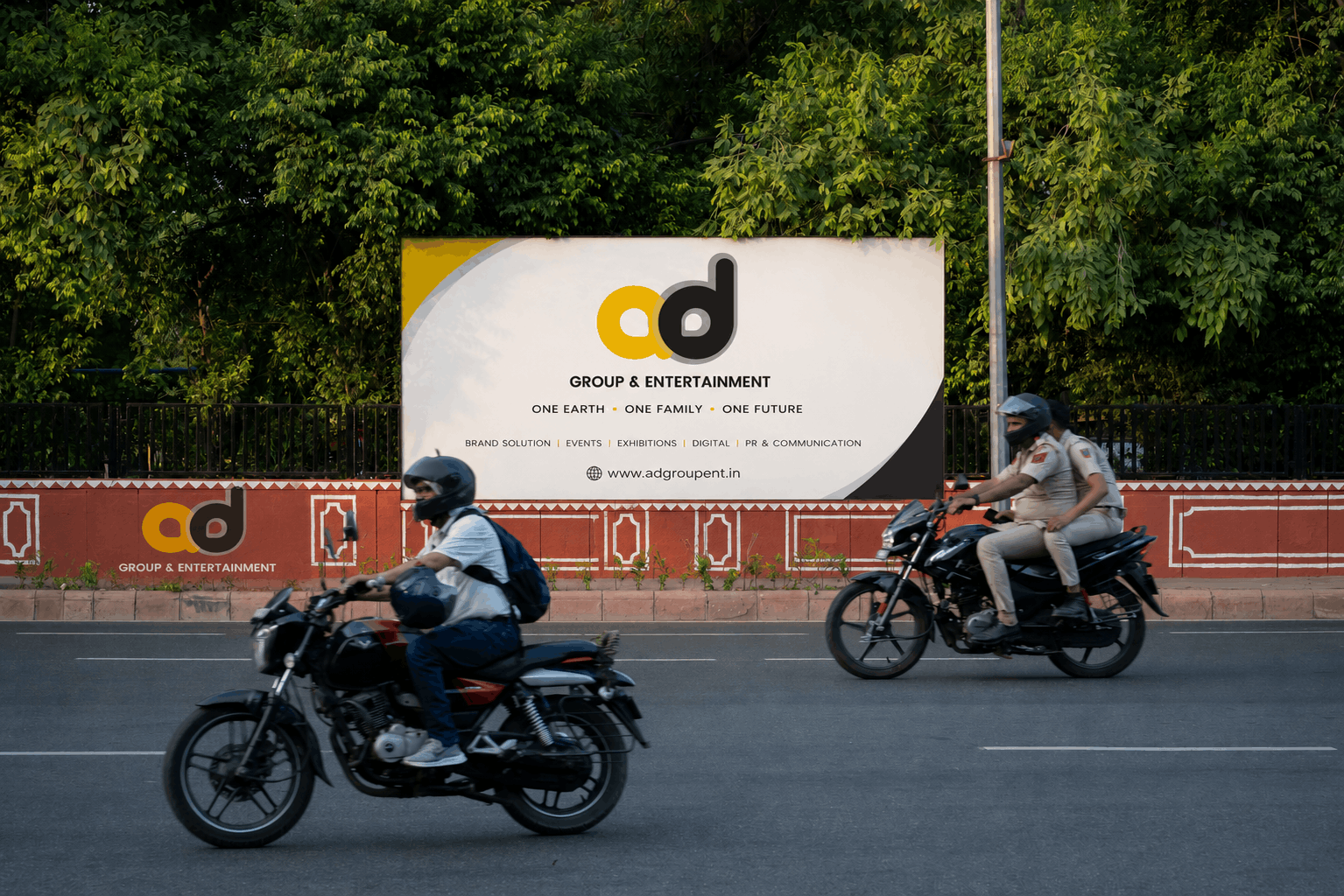Billboard with AD Group & Entertainment branding